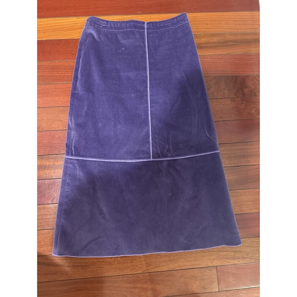 Margaret O’Leary Vtg purple velvet Midi A Line Skirt Size M velour